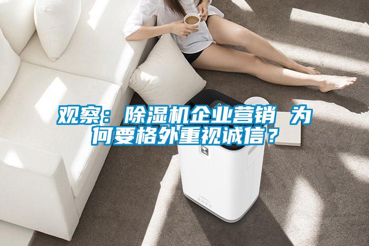 觀察:除濕機企業營銷 為何要格外重視誠信?