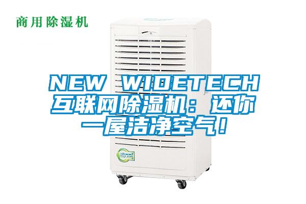 NEW WIDETECH互聯(lián)網(wǎng)除濕機(jī):還你一屋潔凈空氣!