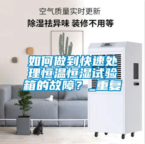 如何做到快速處理恒溫恒濕試驗箱的故障?_重復